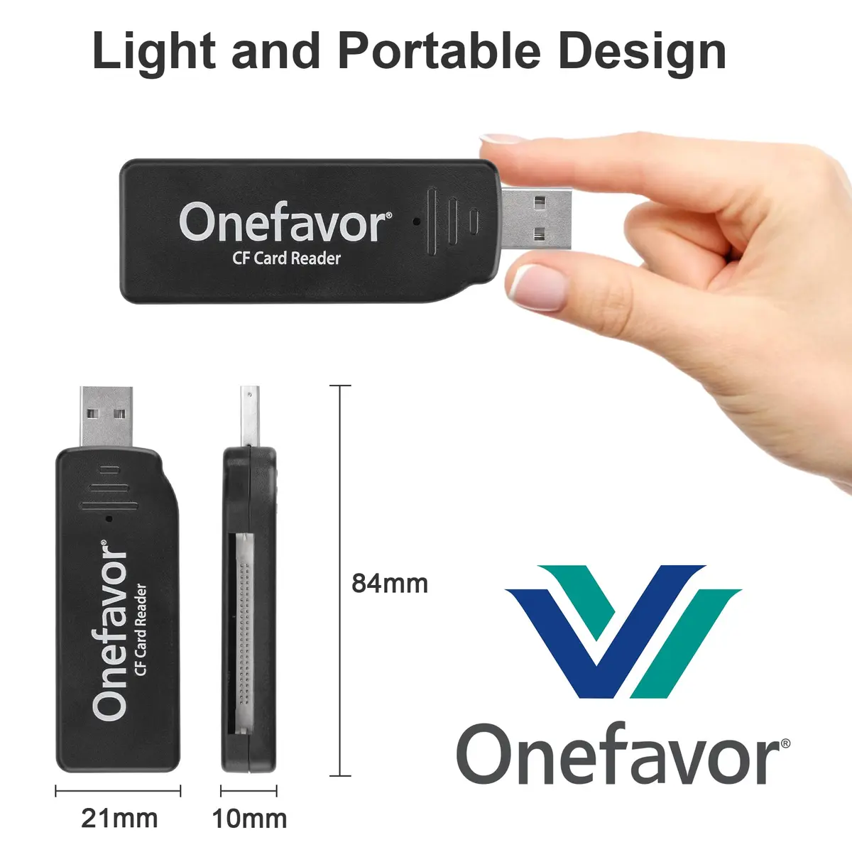 onefavor CompactFlash Card Reader with 512MB CF Card | USB 2.0 Multi-Card Reader - view 2