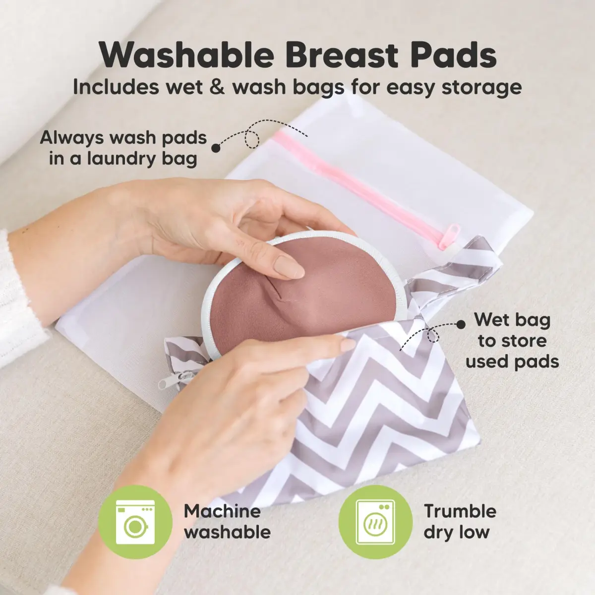 KeaBabies Organic Nursing Pads (14-Pack, Lovelle, 4.6") | 4-Layer Absorbency for Leak Protection - view 4