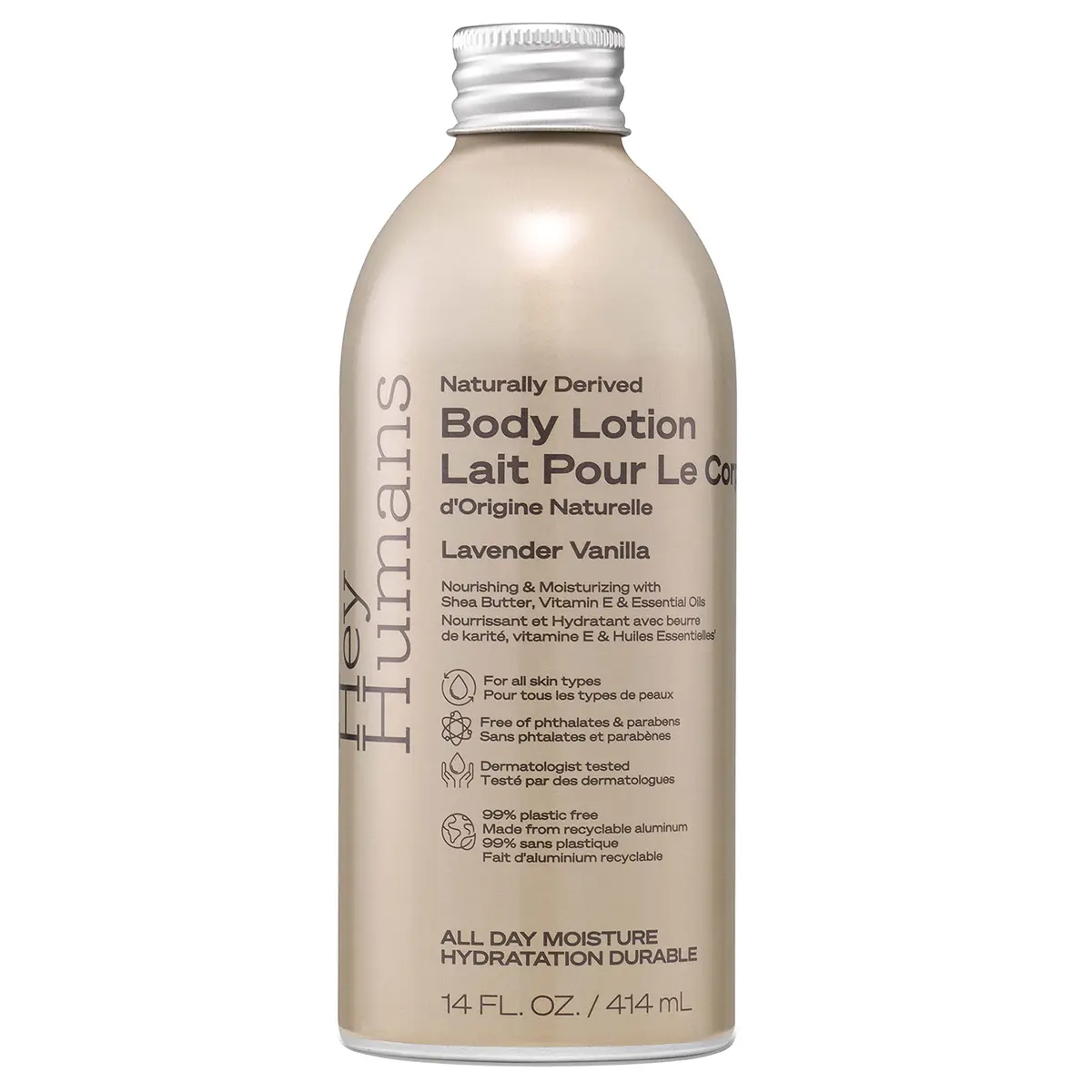 Hey Humans Moisturizing Body Lotion with Natural Ingredients - Lavendar Vanilla & Shea Butter | Vegan, Cruelty Free, 14 fl. oz - main product image