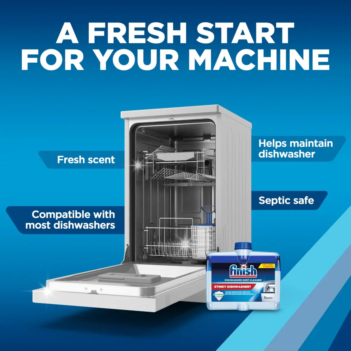 Finish Dishwasher Cleaner Liquid 4 Bottles | Deep Cleans Hidden Grease & Limescale - view 7