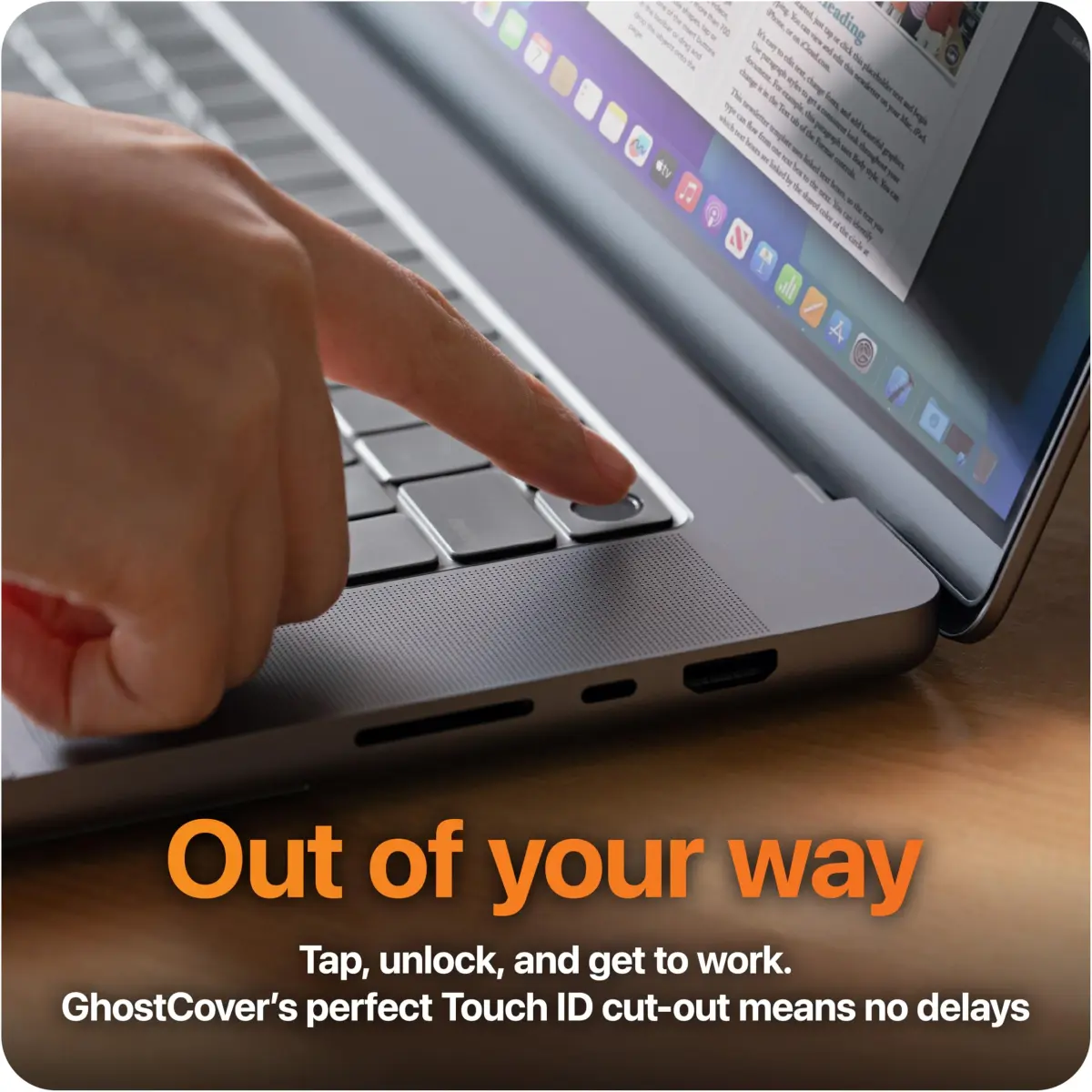 UPPERCASE GhostCover Original Premium Ultra Thin Keyboard Cover Protector for MacBook Pro 14"/16" & Air 13"/15" (1 Unit, Translucent Tinted) - view 7