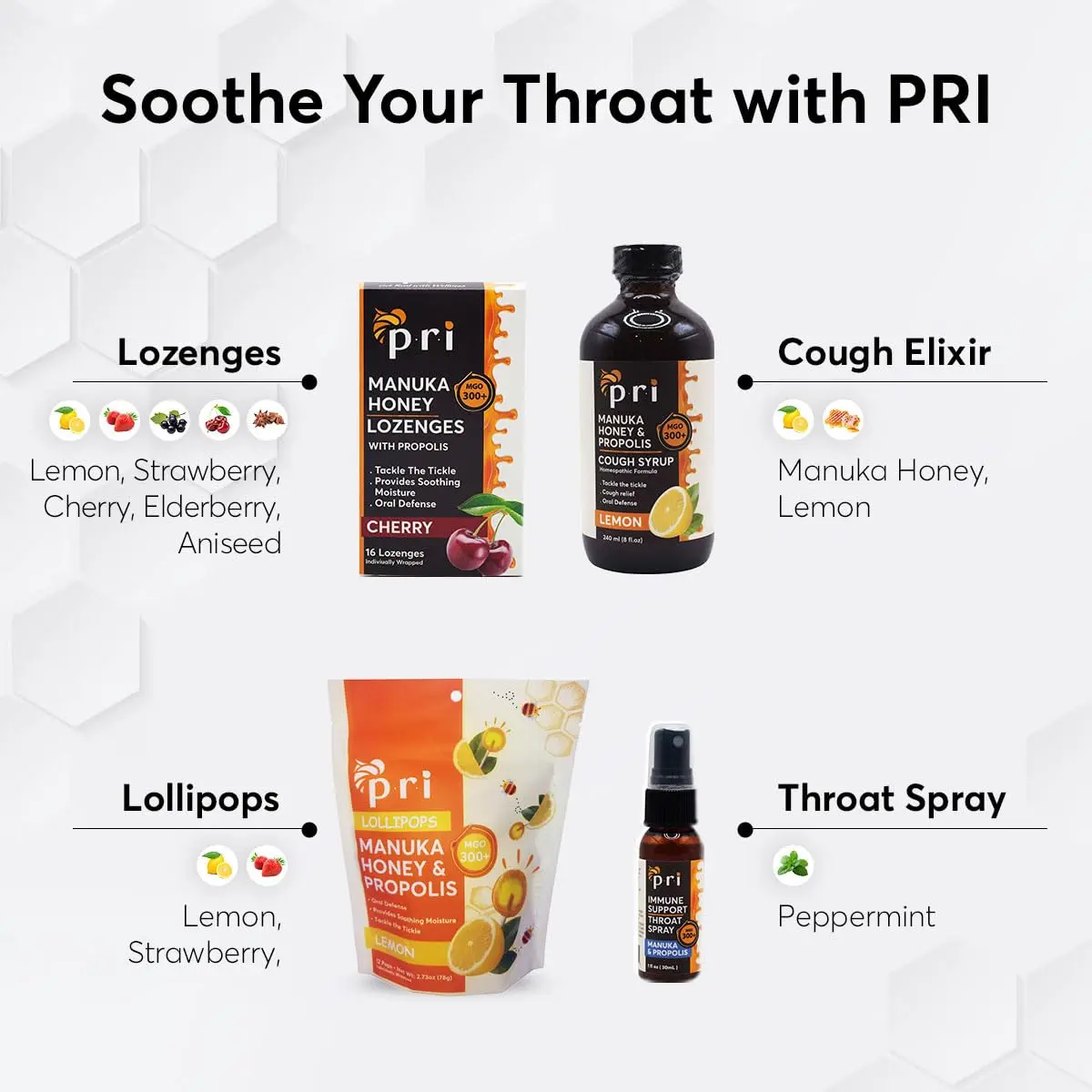 P.R.I Manuka Honey Lozenges with Propolis, Strawberry Menthol | Honey‑Forward, MGO 300+ New Zealand Manuka, 16 Count - view 7