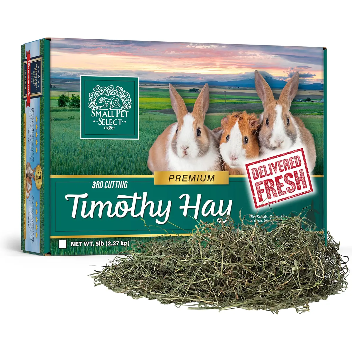 Small Pet Select 3rd Cutting Timothy Hay for Rabbits & Guinea Pigs | Ultra-Soft, High Fiber, USA Grown - main product image