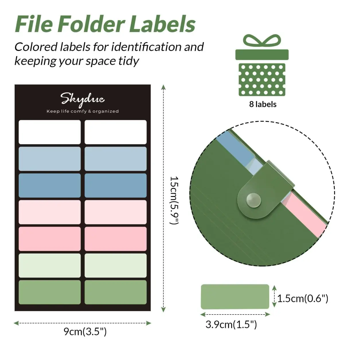SKYDUE Expanding File Folder with 8 Pockets, Accordion Organizer, Letter Size, Olive Green | Durable Polypropylene for Home, School, Office - view 4