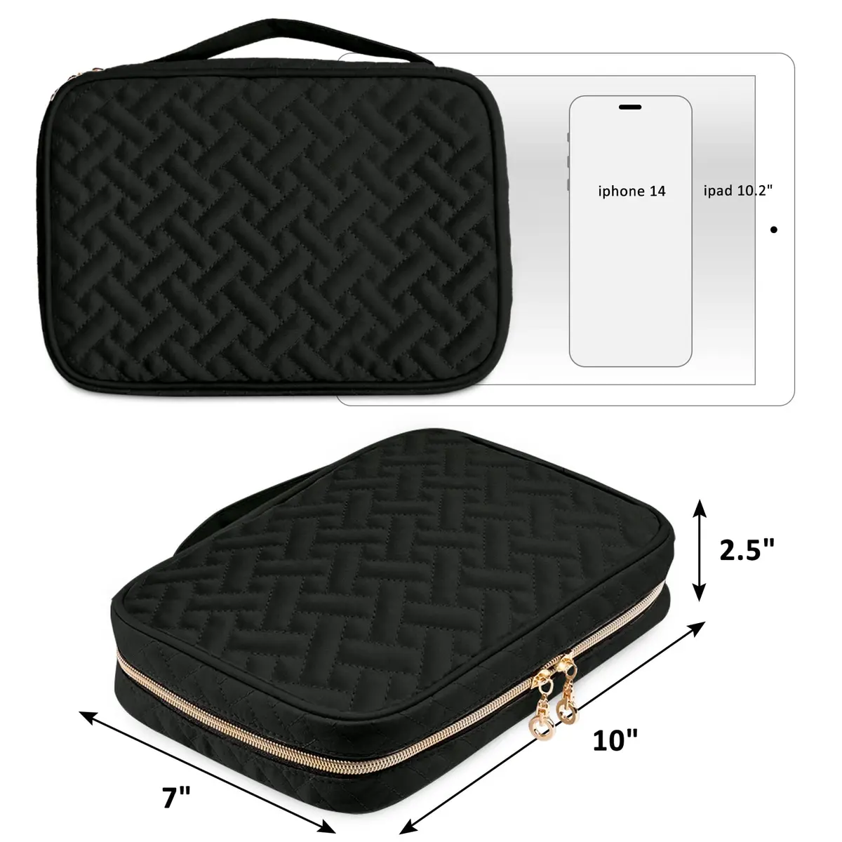 SFYBYHEART Travel Jewelry Organizer Case 10''L x 7''W x 2.5''H | Large Capacity, Tangle-Free Storage for Women - view 2