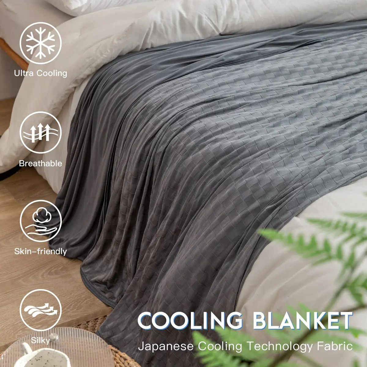 AmyHomie Cooling Blanket for Hot Sleepers 60"x80" | Lightweight Summer Twin Size - view 7