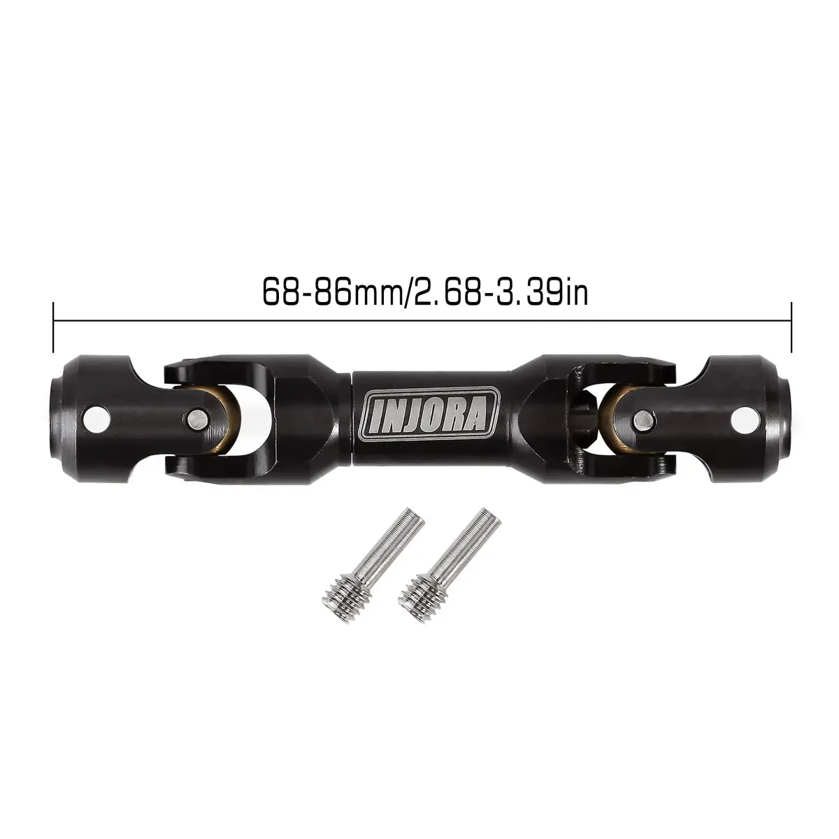 INJORA Steel Heavy-Duty Drive Shaft for 1/10 RC Crawler Car, 68-86mm (2.68-3.39in) | Universal Joint Style - view 2
