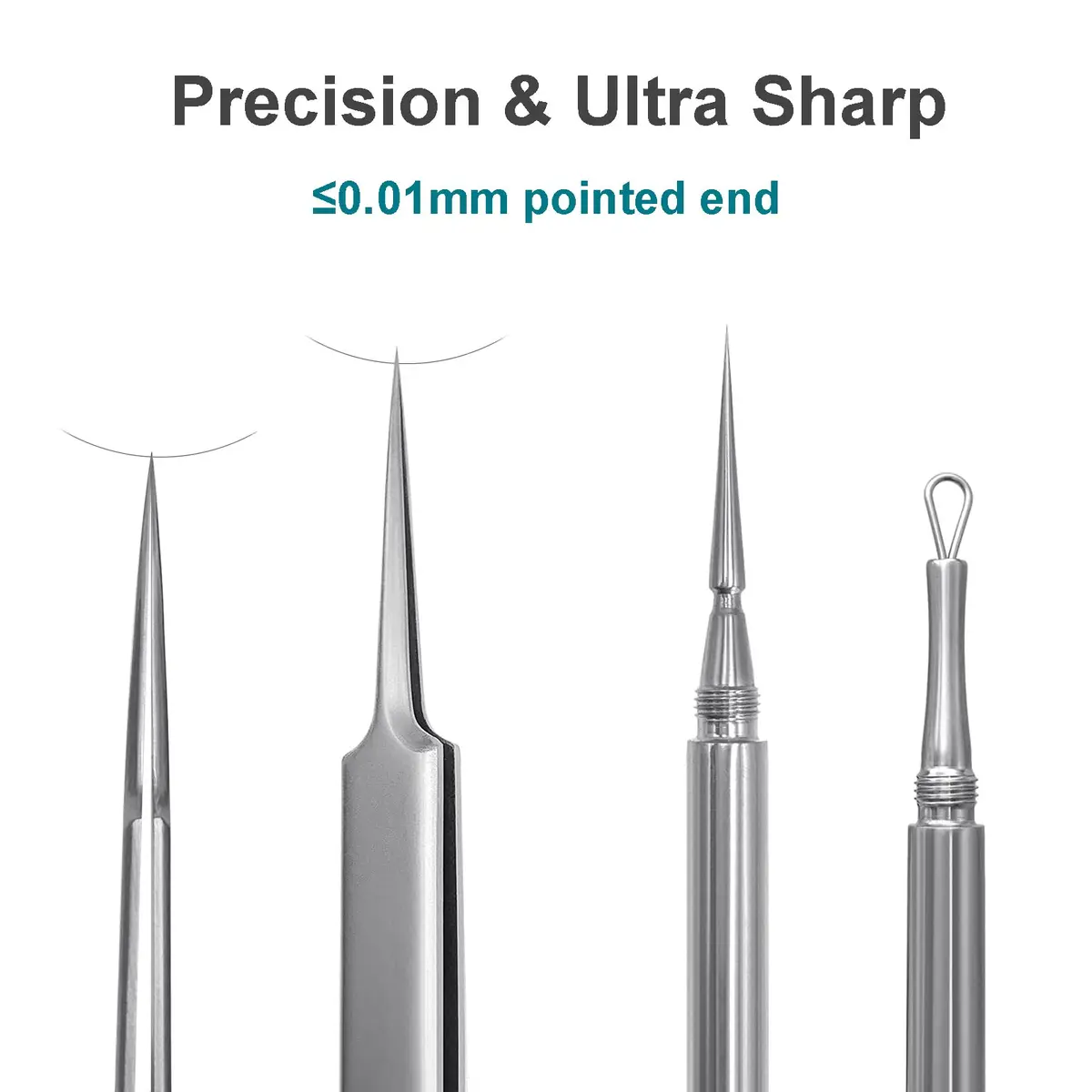 SG Nekoo Milia Remover Whitehead Extractor Tool Kit with Angled Loop & Acne Needle - Titanium Pink (3-Piece Set) - view 8