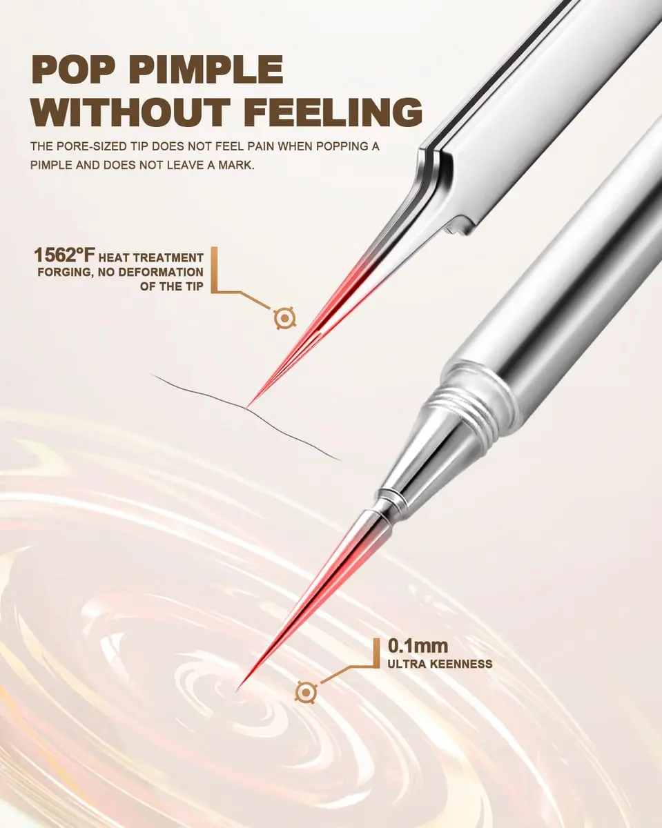 SG Nekoo Milia Remover Whitehead Extractor Tool Kit with Angled Loop & Acne Needle - Titanium Pink (3-Piece Set) - view 2