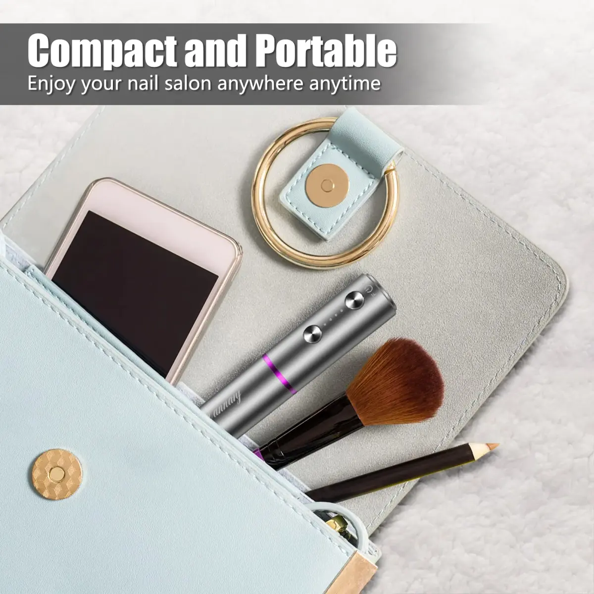 DANNARY Electric Nail Drill Machine Grey 30g (1.06oz) | Rechargeable Efile for Acrylic & Gel Nails - view 5