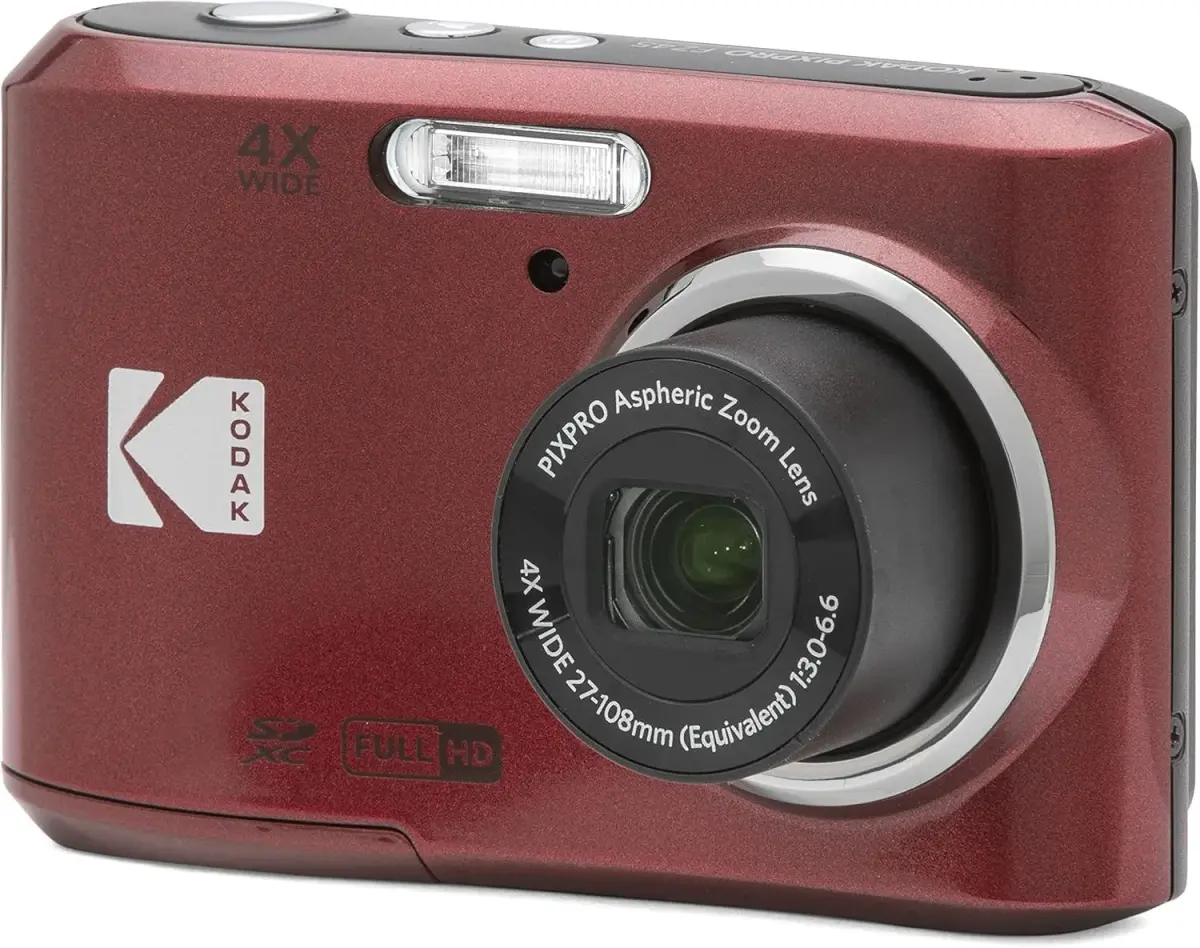 KODAK PIXPRO FZ45 Red Compact Digital Camera 91.9mm (3.62in) | 16MP CMOS Sensor, 4x Optical Zoom - main product image