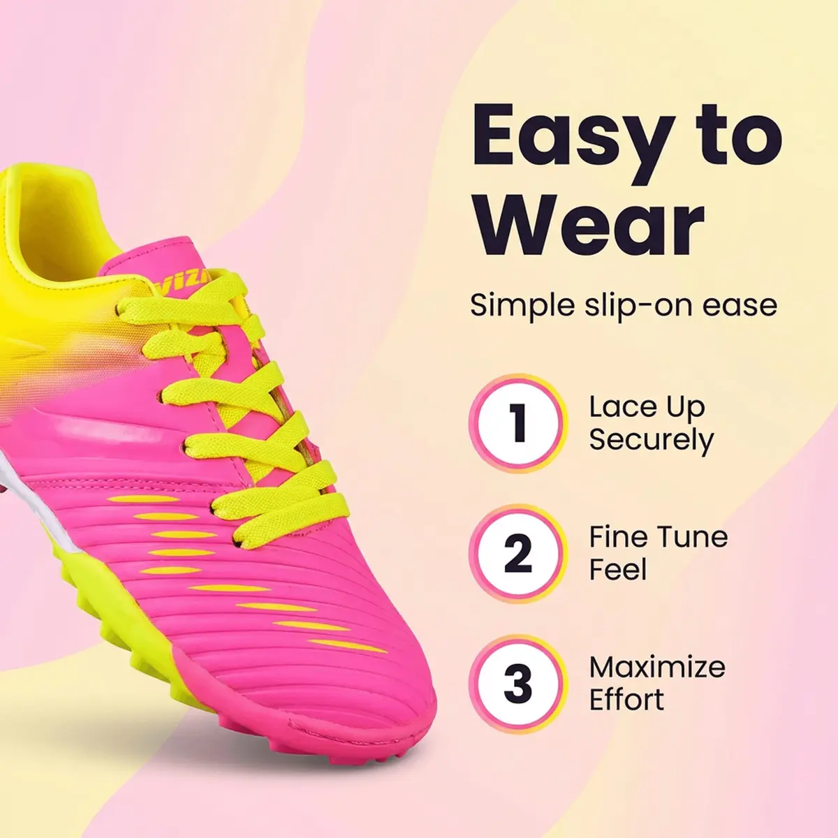 Vizari Liga Turf Soccer Shoes for Boys & Girls | Durable Polyurethane Sole, Rubber Outsole for All Surfaces - view 3