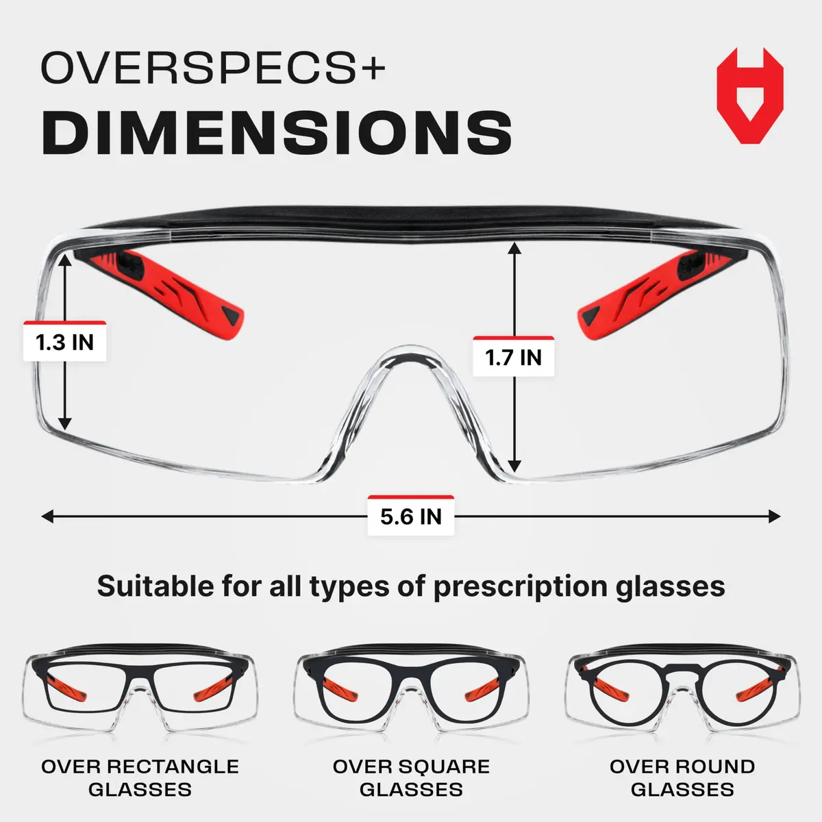 NoCry Safety Glasses Over Eyeglasses for Men & Women | ANSI Z87 UV400 Wraparound Over Glasses - view 7