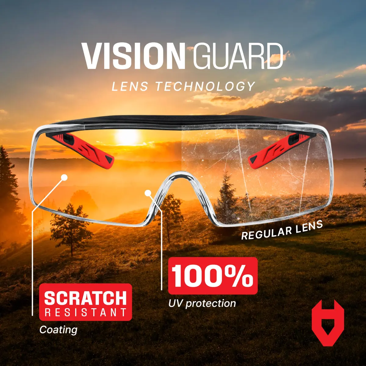 NoCry Safety Glasses Over Eyeglasses for Men & Women | ANSI Z87 UV400 Wraparound Over Glasses - view 4
