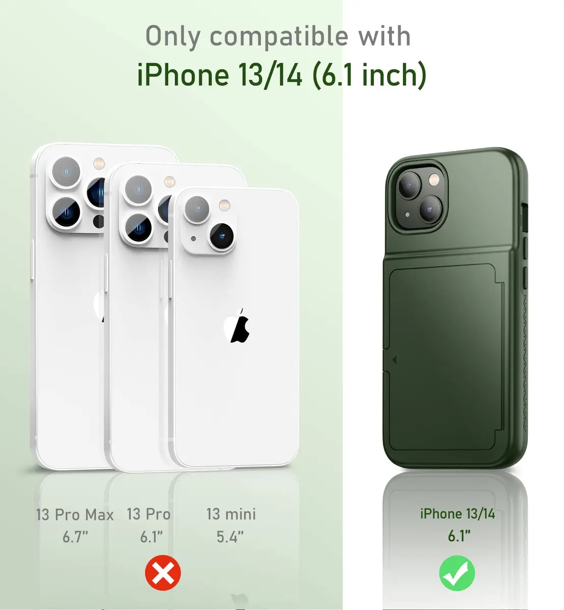 WeLoveCase iPhone 13 / 14 Wallet Case with Credit Card & Mirror | Heavy Duty Shockproof Cover - view 2