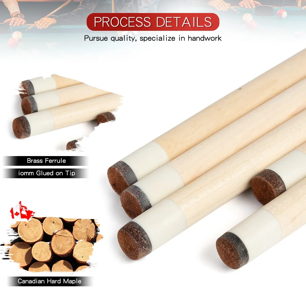 Teekerwan Maple Pool Cue Stick 152.4cm (58 inch) 19 oz | Professional Grade for Indian Billiards - view 3