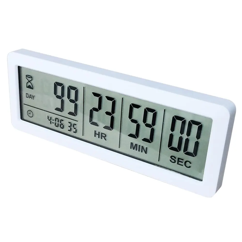 MOSTRUST Digital Countdown Days Timer - White | 999 Days Count Down Clock with Stand & Magnet - main product image