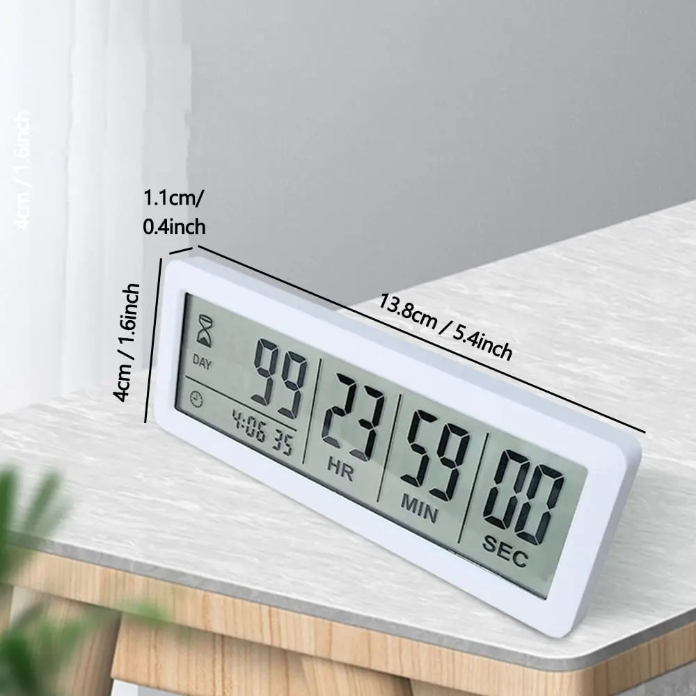 MOSTRUST Digital Countdown Days Timer - White | 999 Days Count Down Clock with Stand & Magnet - view 2