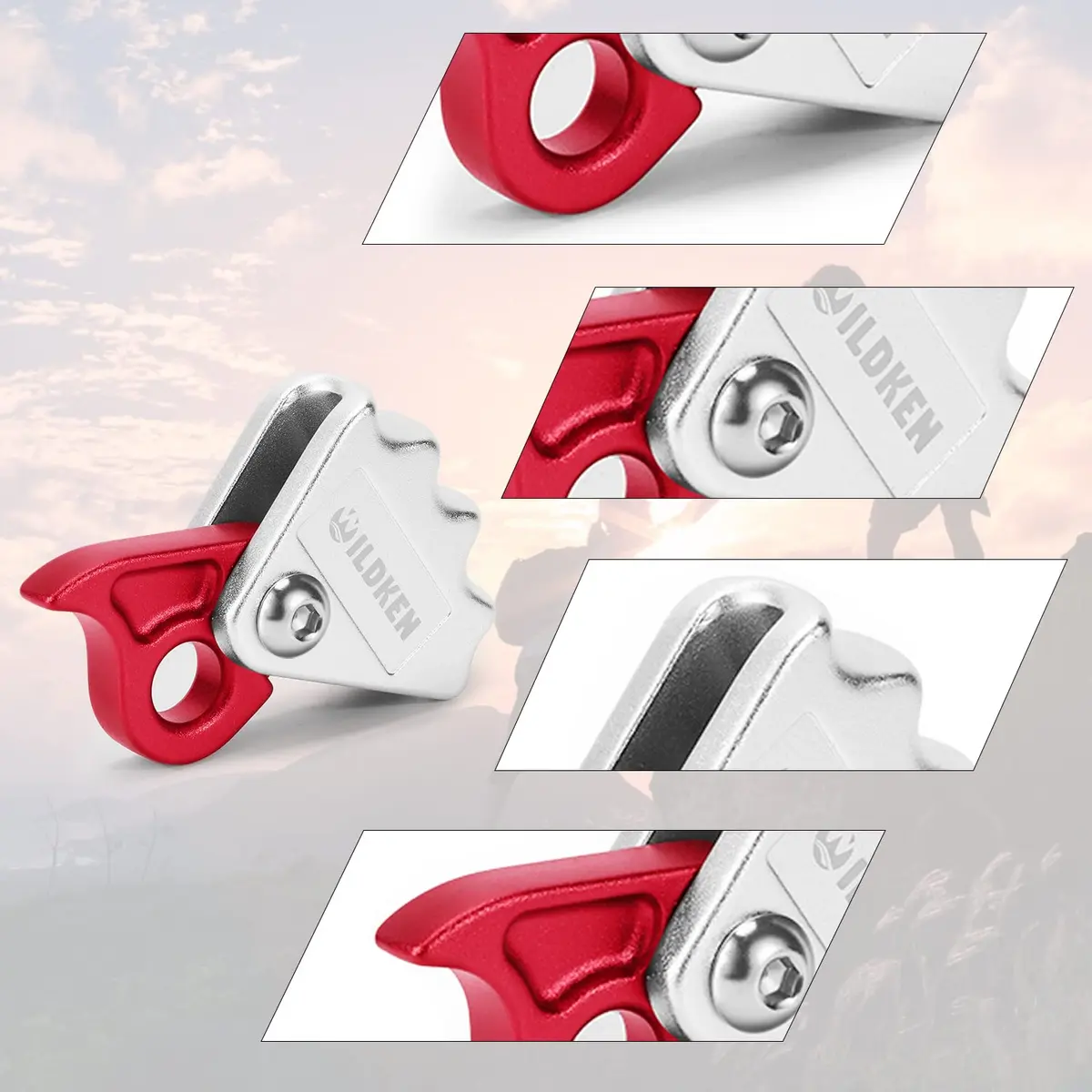 WILDKEN Climbing Ascender Fall Protection Belay Device | Lightweight Magnesium Alloy Rope Grab (7.8*7.5cm, 95g) - view 6