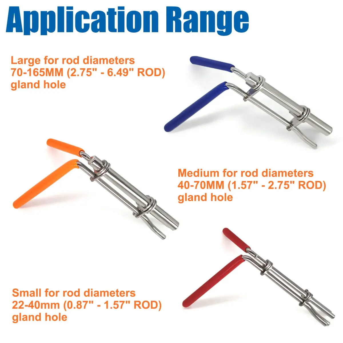 AutoWanderer Tool Hydraulic Cylinder Seal Install Tool Set 3 PCS | Rod Diameters 22-165mm - view 4