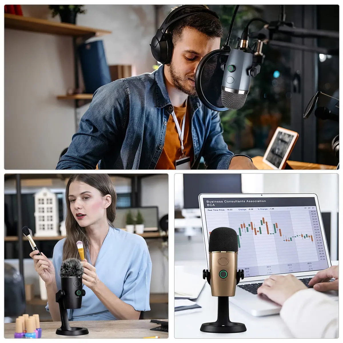 ChromLives 3-Pack Microphone Windscreen & Pop Filter Set for Blue Yeti Nano | Foam, Furry, and Dual-Layer Pop Filter - view 7