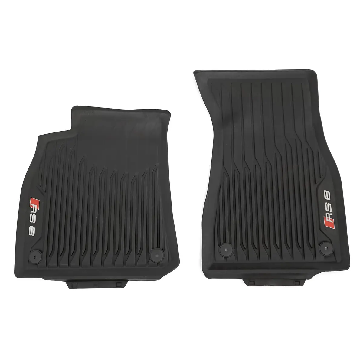 Audi 4K1061501A041 Rubber Floor Mats Front 2 x Rubber Mats Premium All Weather Mats with RS6 Lettering, Black | Perfect Fit & Durable - main product image