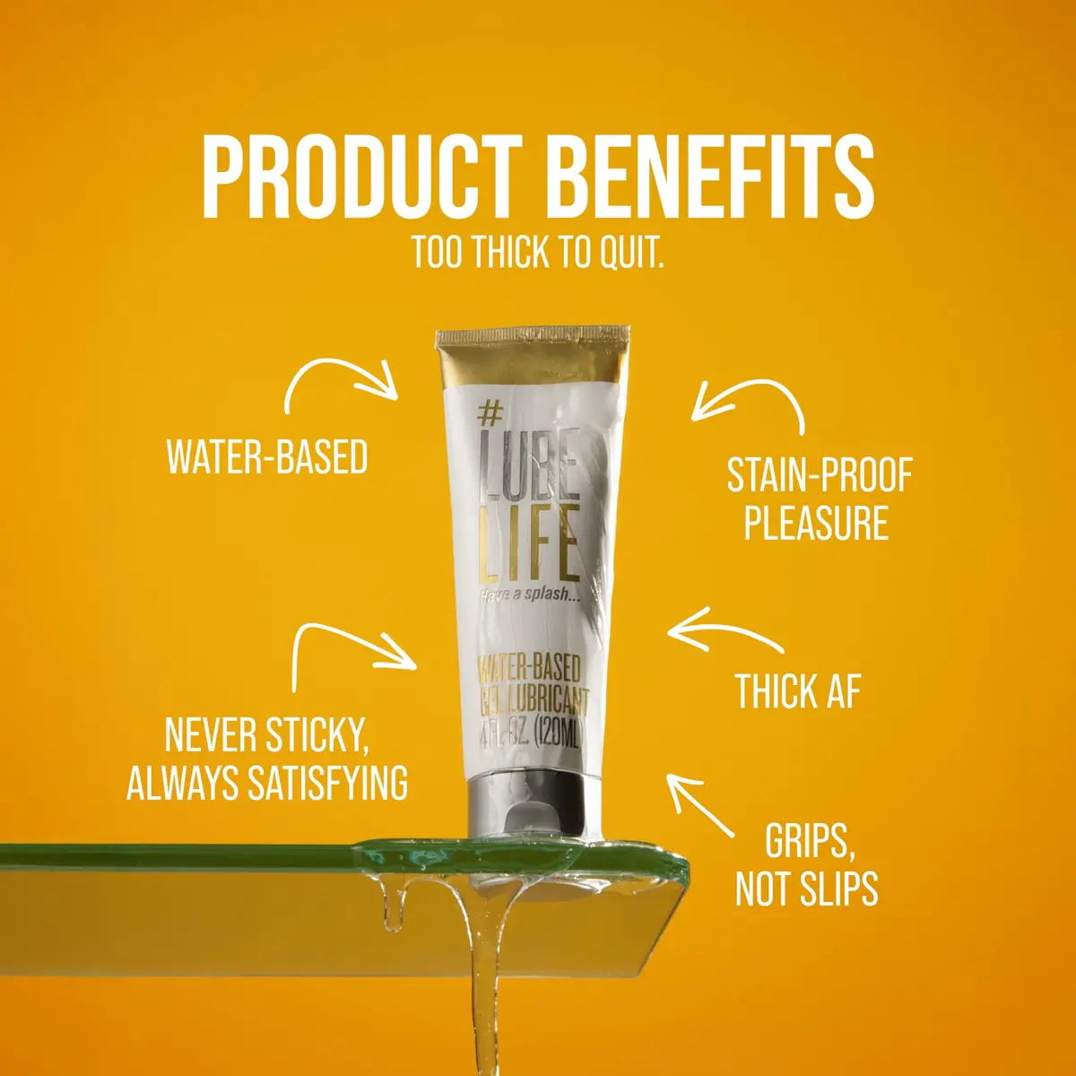 LubeLife Water Based Gel Lube 4 Fl Oz | Non-Drip Jelly for Sensitive Skin - view 5