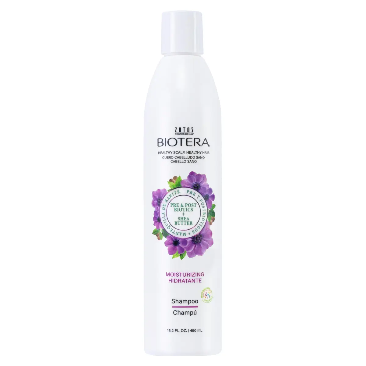 Biotera Moisturizing Shampoo for Dry, Fine Hair | Lightweight Hydration with Coconut & Shea Butter, Restores & Nourishes Moisture, Enhances Shine & Softness, Vegan, 15.2 Fl Oz - main product image