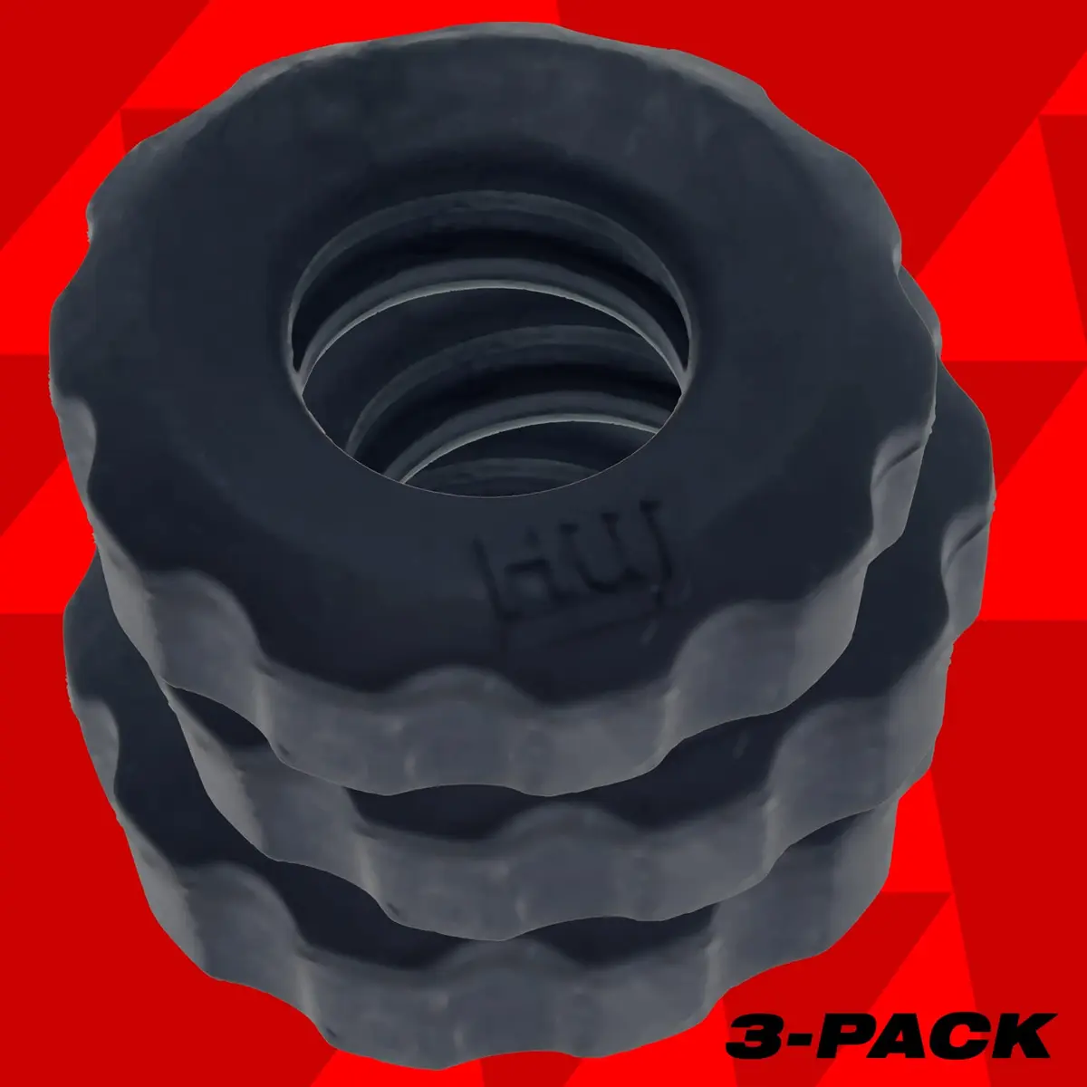 Oxballs Hunkyjunk Super Huj 3Pk Cockrings Tar Ice | Stretchy Design for Enhanced Pleasure - view 5