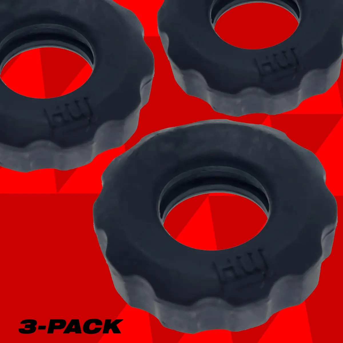 Oxballs Hunkyjunk Super Huj 3Pk Cockrings Tar Ice | Stretchy Design for Enhanced Pleasure - view 4