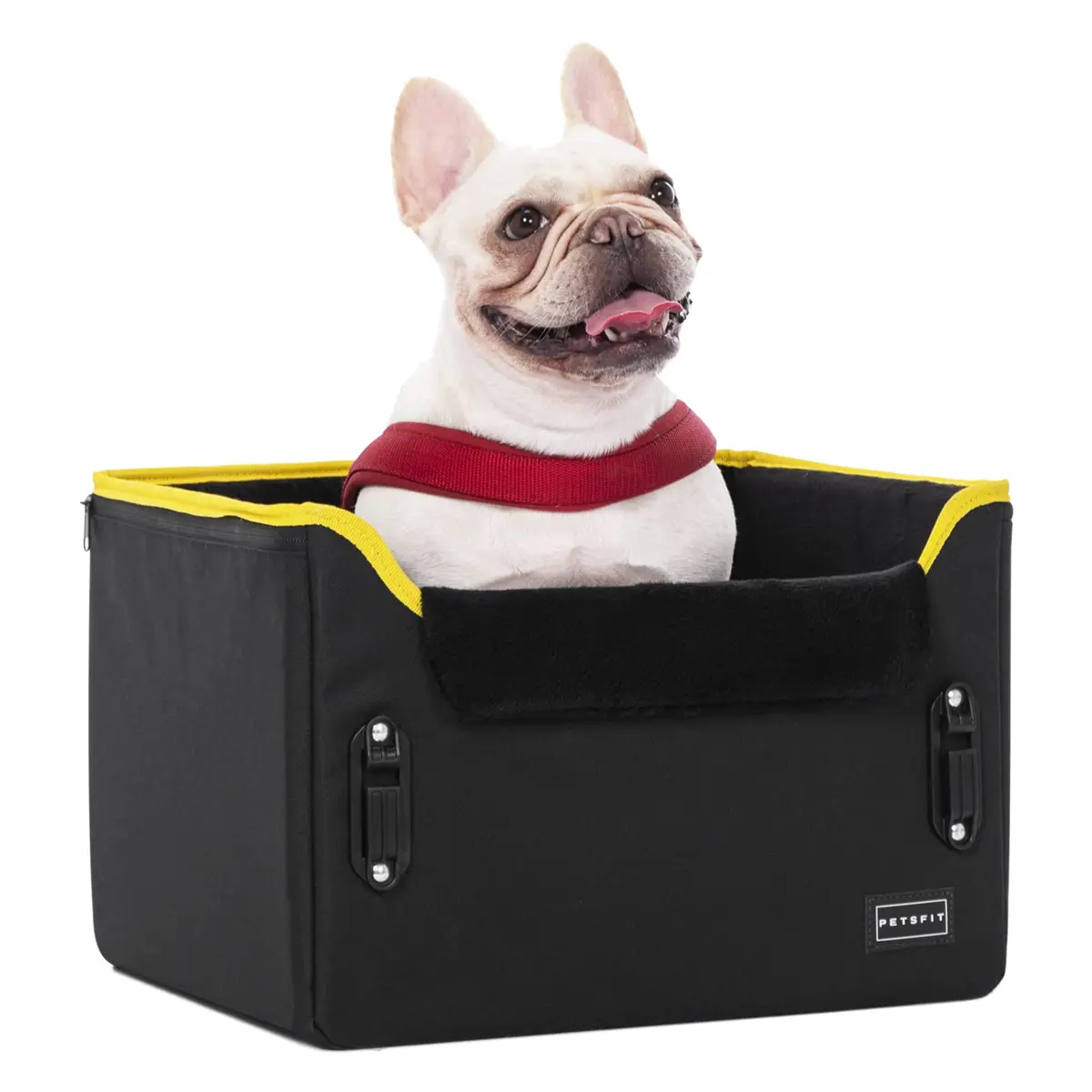 Petsfit Small Dog Car Seat – Foldable Travel Booster with Safety Buckles & Tether, Fits Front/Back Seat | Red - view 9
