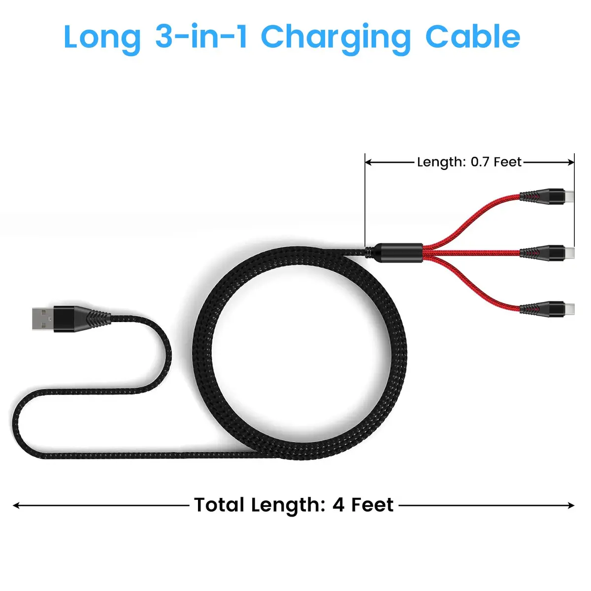 weishan USB C Charging Cable for Rode Wireless Pro, Go 3, Go 2 Microphone | 4ft Braided Nylon, Fast Charging - view 5