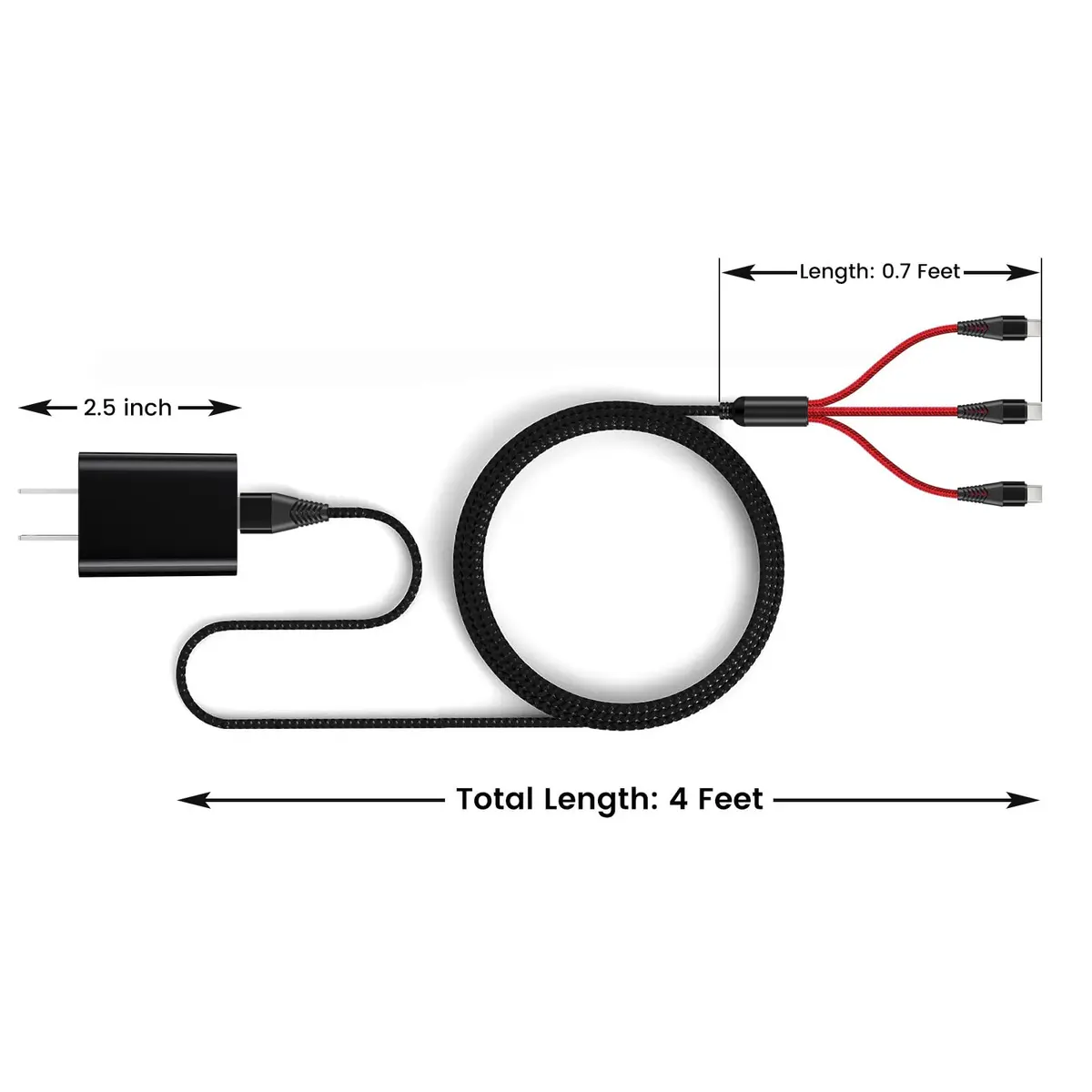 weishan USB C Charging Cable for Rode Wireless Pro, Go 3, Go 2 Microphone | 4ft Braided Nylon, Fast Charging - view 6