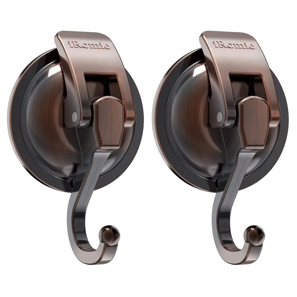 iRomic Heavy Duty Vacuum Suction Cup Hooks (2-Pack, 3.4in x 2.3in x 2.4in) | Damage-Free Organization for Smooth Surfaces - main product image