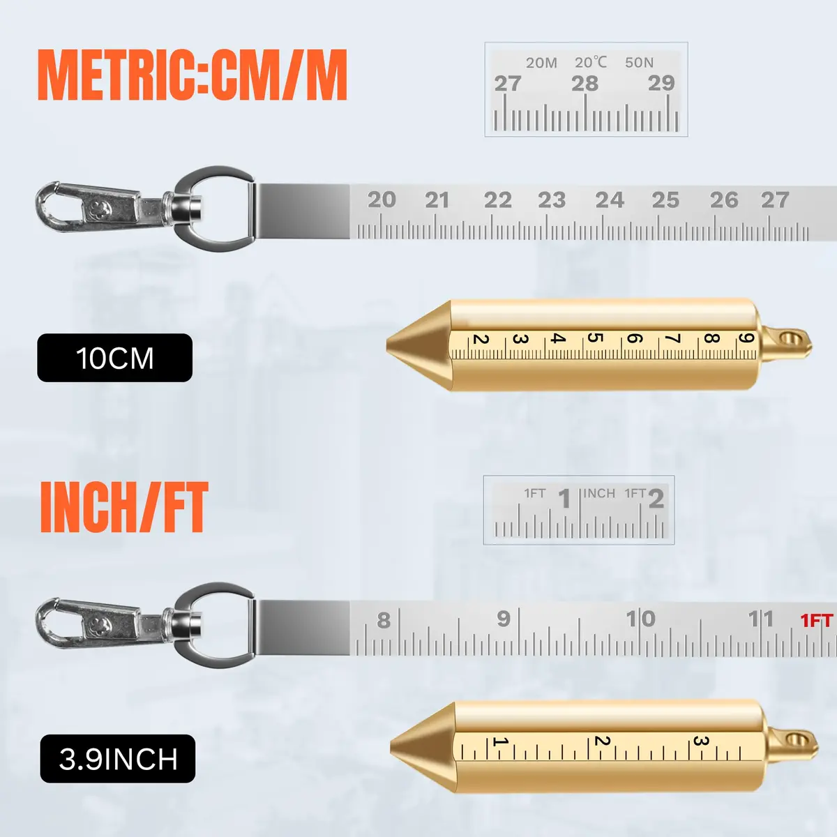 Cekegon Oil Tank Gauging Tape 30 m | Durable Stainless Steel Oil Gauge for Industrial Use - view 2