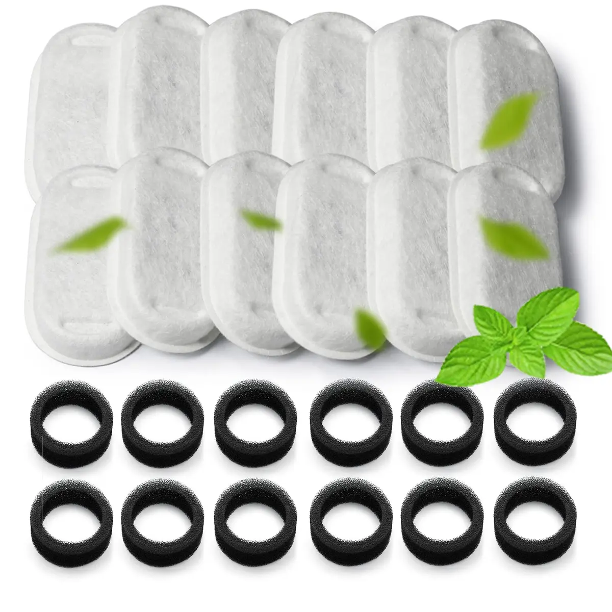 KANCHOU Cat Water Fountain Filter 24Pcs | Compatible with 101oz/3L Stainless Steel Fountains - main product image
