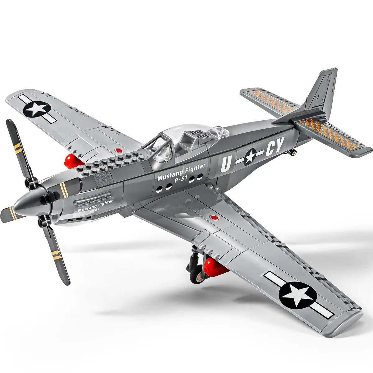 SEMKY Military Fighter Jet P-51 Fighter Mustang Air Force Building Block Set 258 Pieces | Educational Engineering Toy for Kids & Adults - main product image