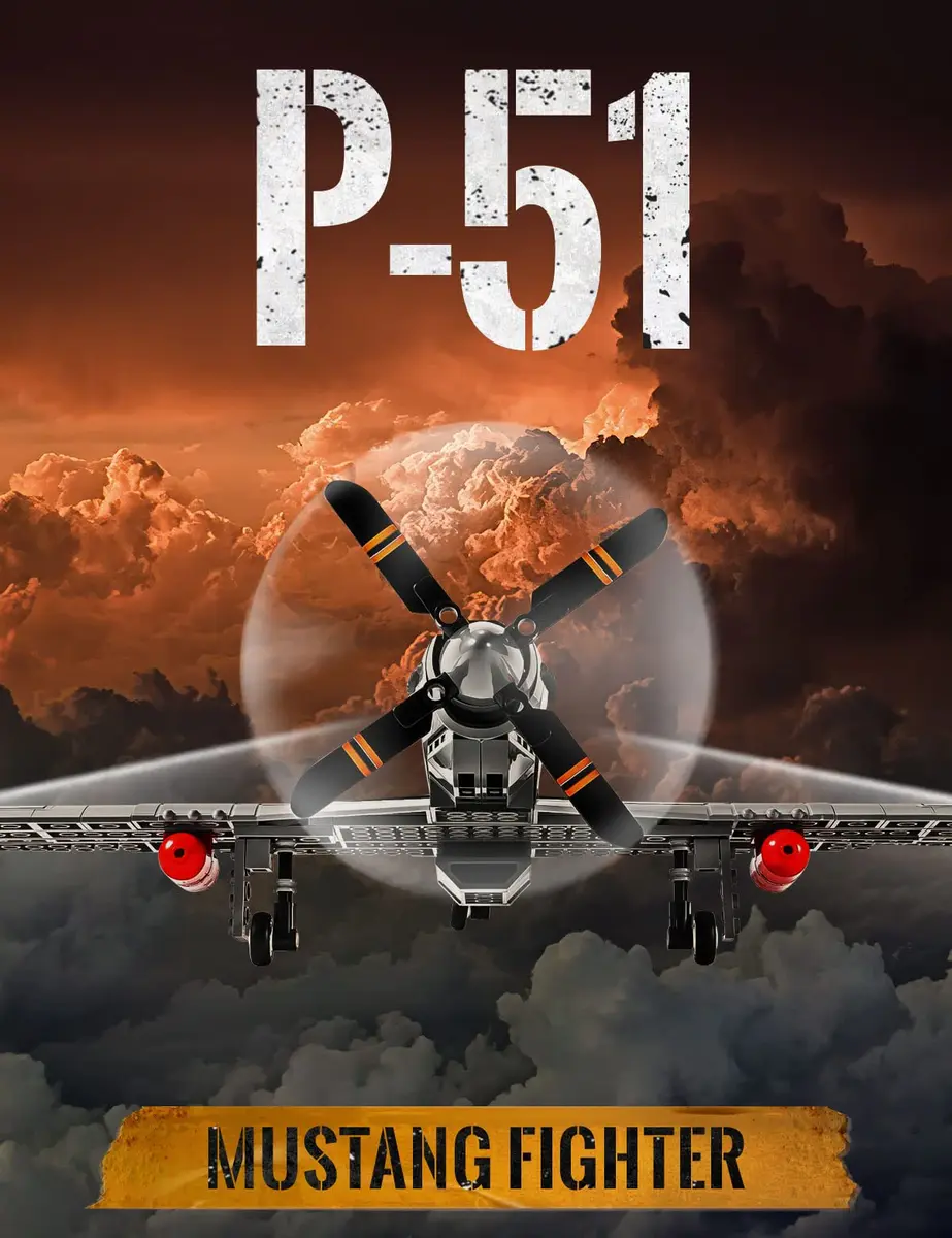 SEMKY Military Fighter Jet P-51 Fighter Mustang Air Force Building Block Set 258 Pieces | Educational Engineering Toy for Kids & Adults - view 3