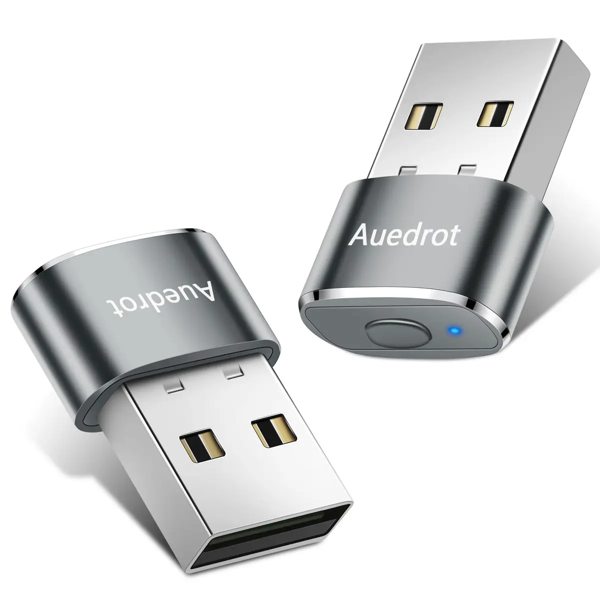 AUEDROT Metal Mouse Jiggler 2 PCS Gray | Undetectable USB Mouse Mover for Computer & Laptop - main product image