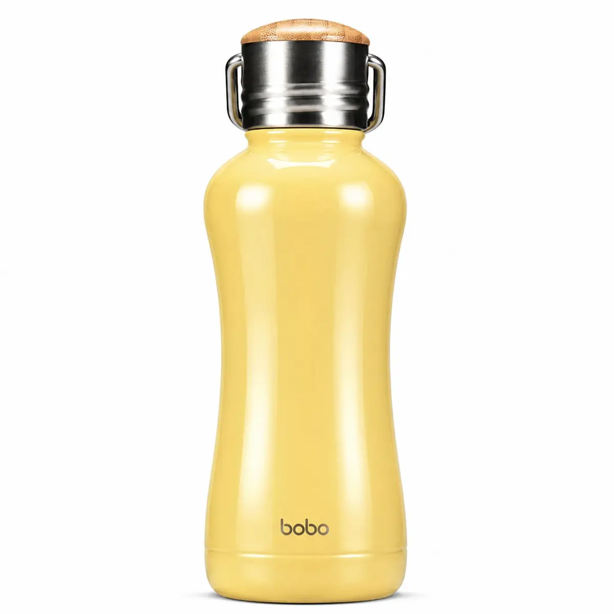 YOHKOH Mini Insulated Water Bottle 11.8oz Yellow | Compact Hot & Cold Stainless Steel Thermos - main product image