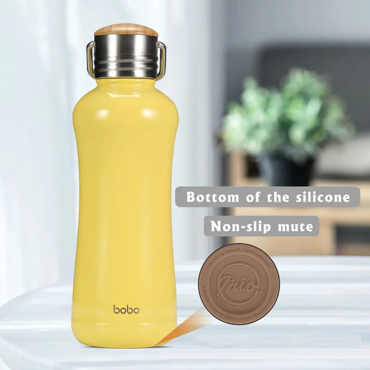 YOHKOH Mini Insulated Water Bottle 11.8oz Yellow | Compact Hot & Cold Stainless Steel Thermos - view 5