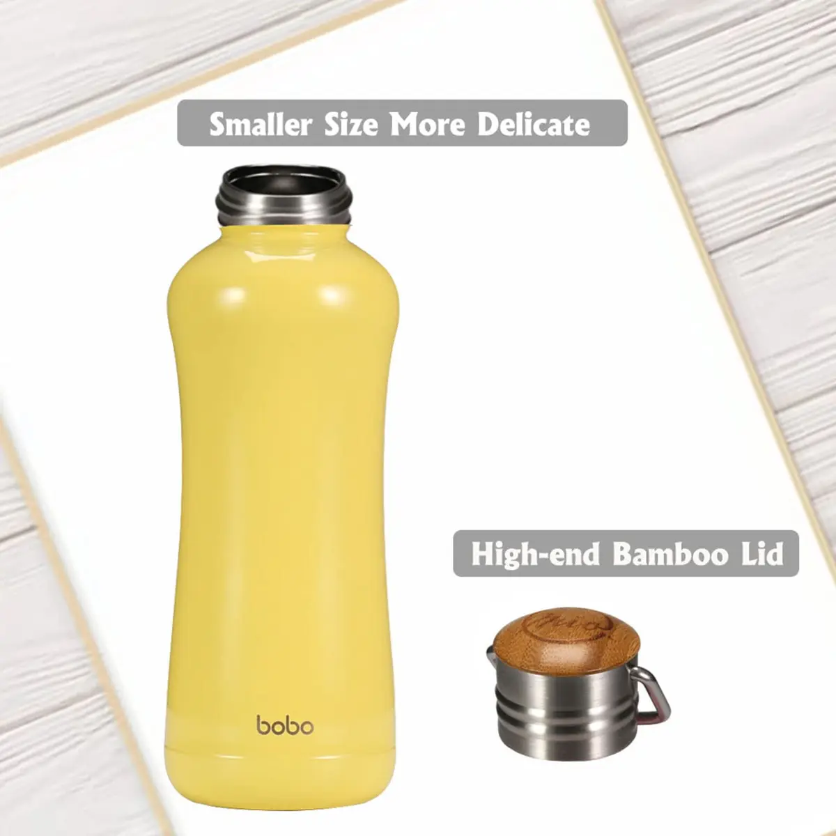 YOHKOH Mini Insulated Water Bottle 11.8oz Yellow | Compact Hot & Cold Stainless Steel Thermos - view 6