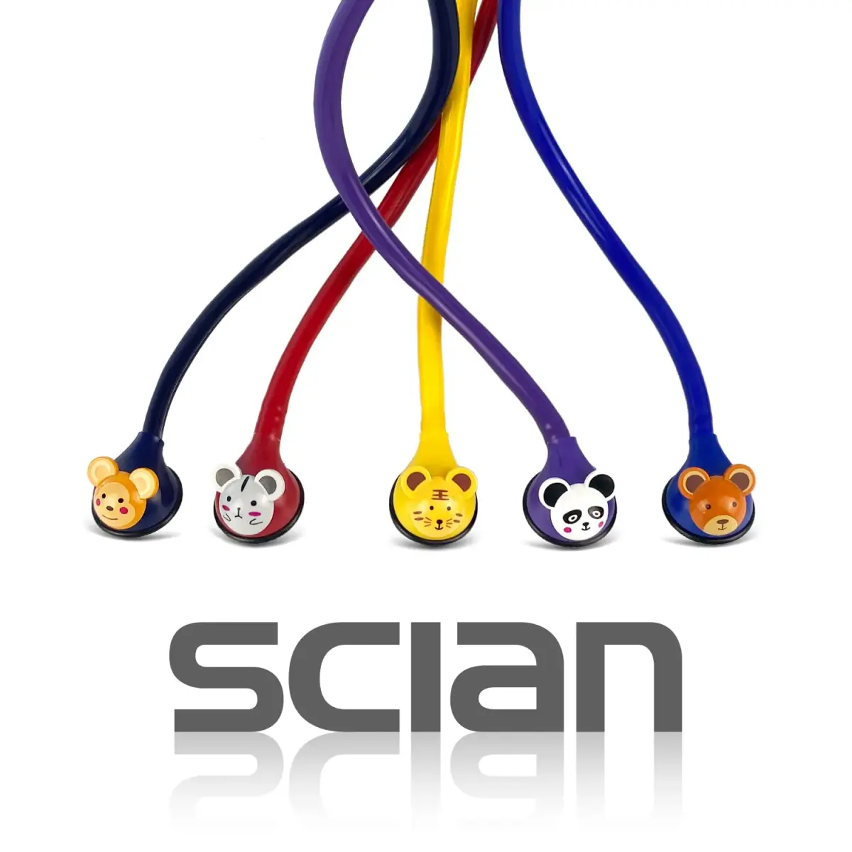 SCIAN Real Working Stethoscope with 5 Interchangeable Cartoon Heads, Professional Quality Purple | 22.1cm (8.7in) Length - view 4