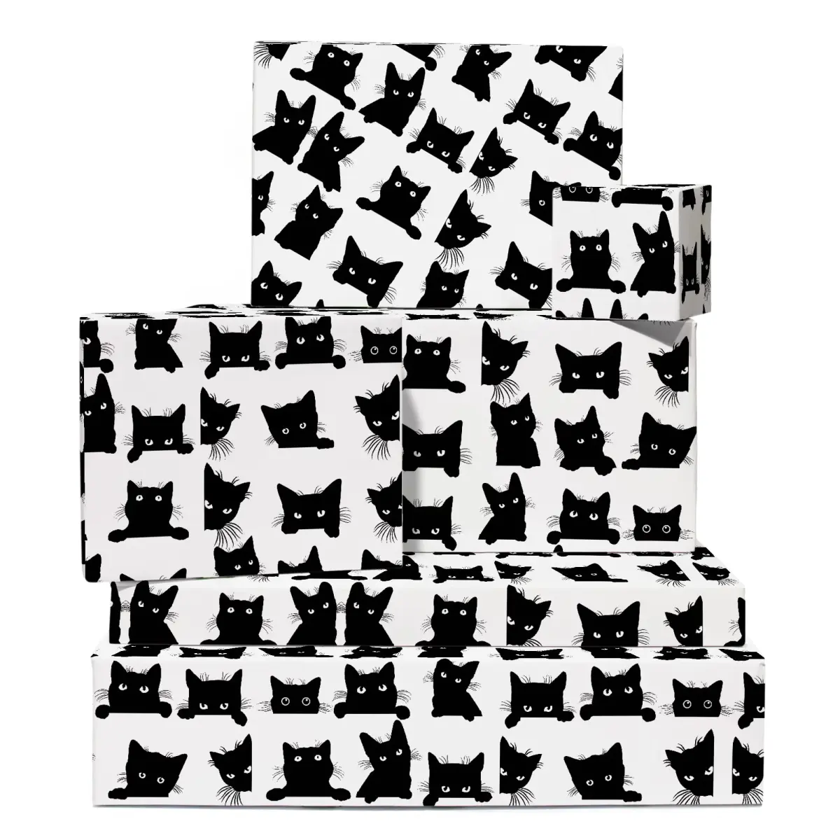 CENTRAL 23 Black Cat Wrapping Paper 6 Sheets (156 g) | Eco-Friendly Gift Wrap for Fur Parents - main product image