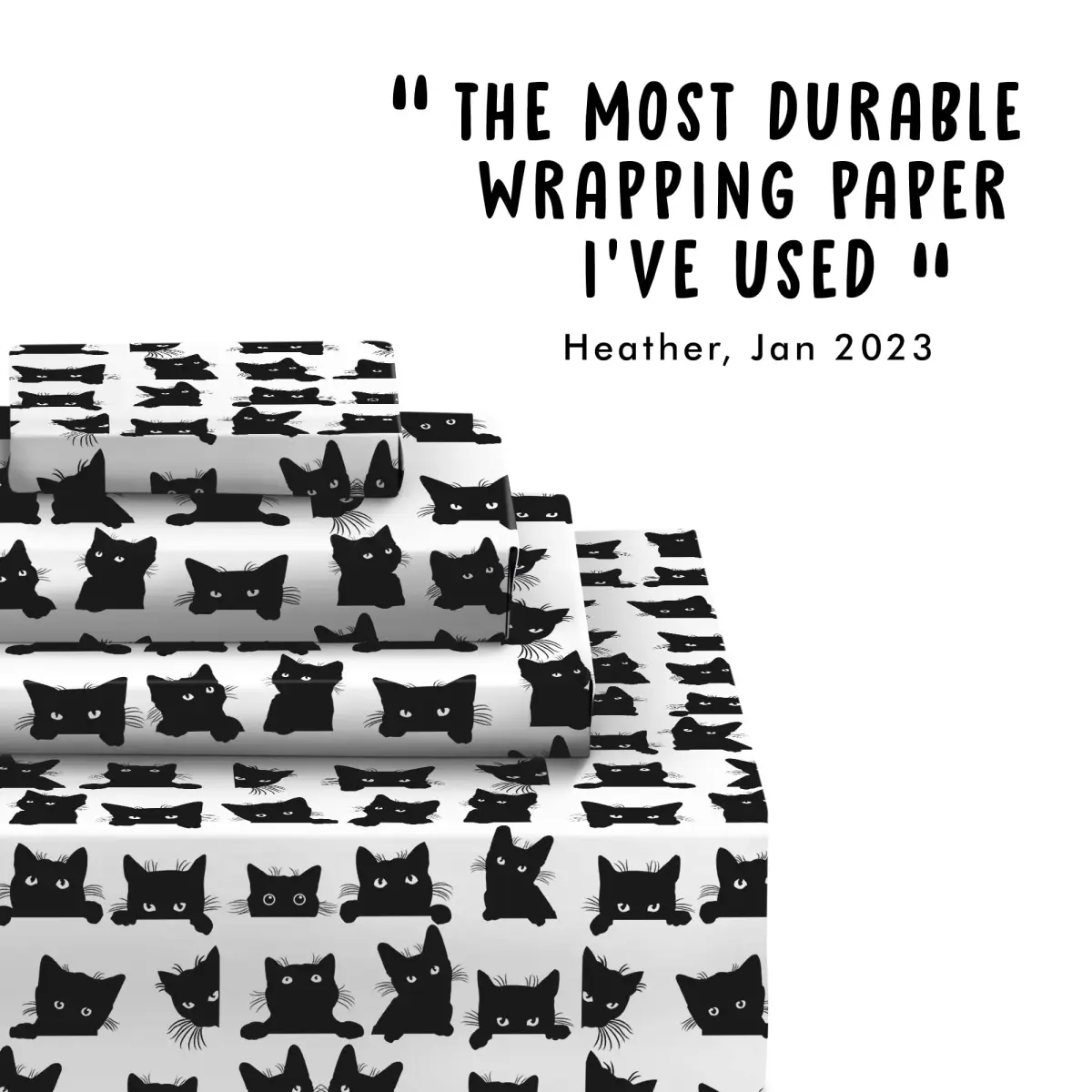 CENTRAL 23 Black Cat Wrapping Paper 6 Sheets (156 g) | Eco-Friendly Gift Wrap for Fur Parents - view 7