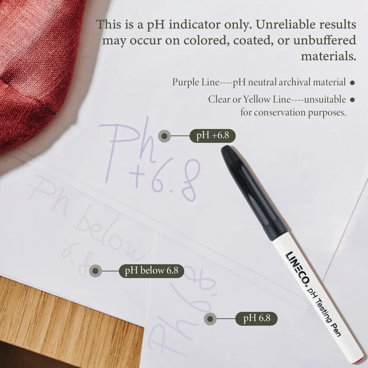 Lineco pH Testing Pen for Paper & Paperboard | Accurate pH Indicator, 2 Pack, USA Made - view 6