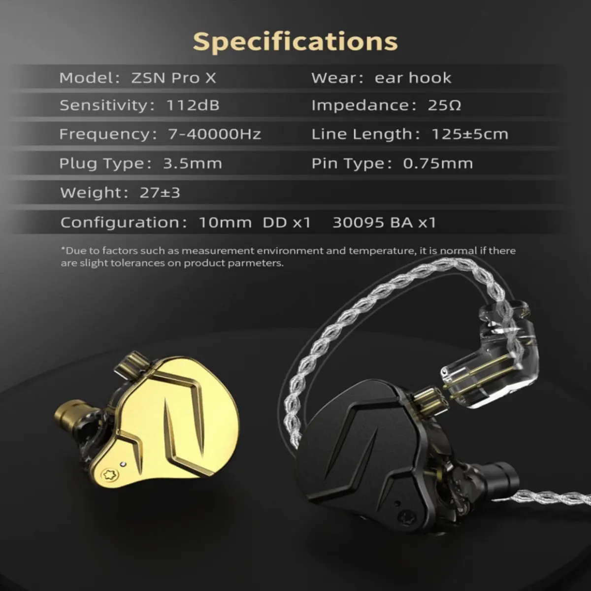 KZ ZSN PRO X Wired In-Ear Monitor Headphones with Dual Driver Hybrid Technology | 25 Ohm Impedance, 112dB Sensitivity - view 5