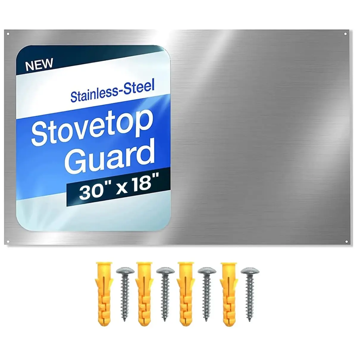 CALPALMY 24" x 30" Reversible Metal Backsplash with Matching Screws | Stainless Steel Splatter Guard for Stovetop, Easy Installation - main product image