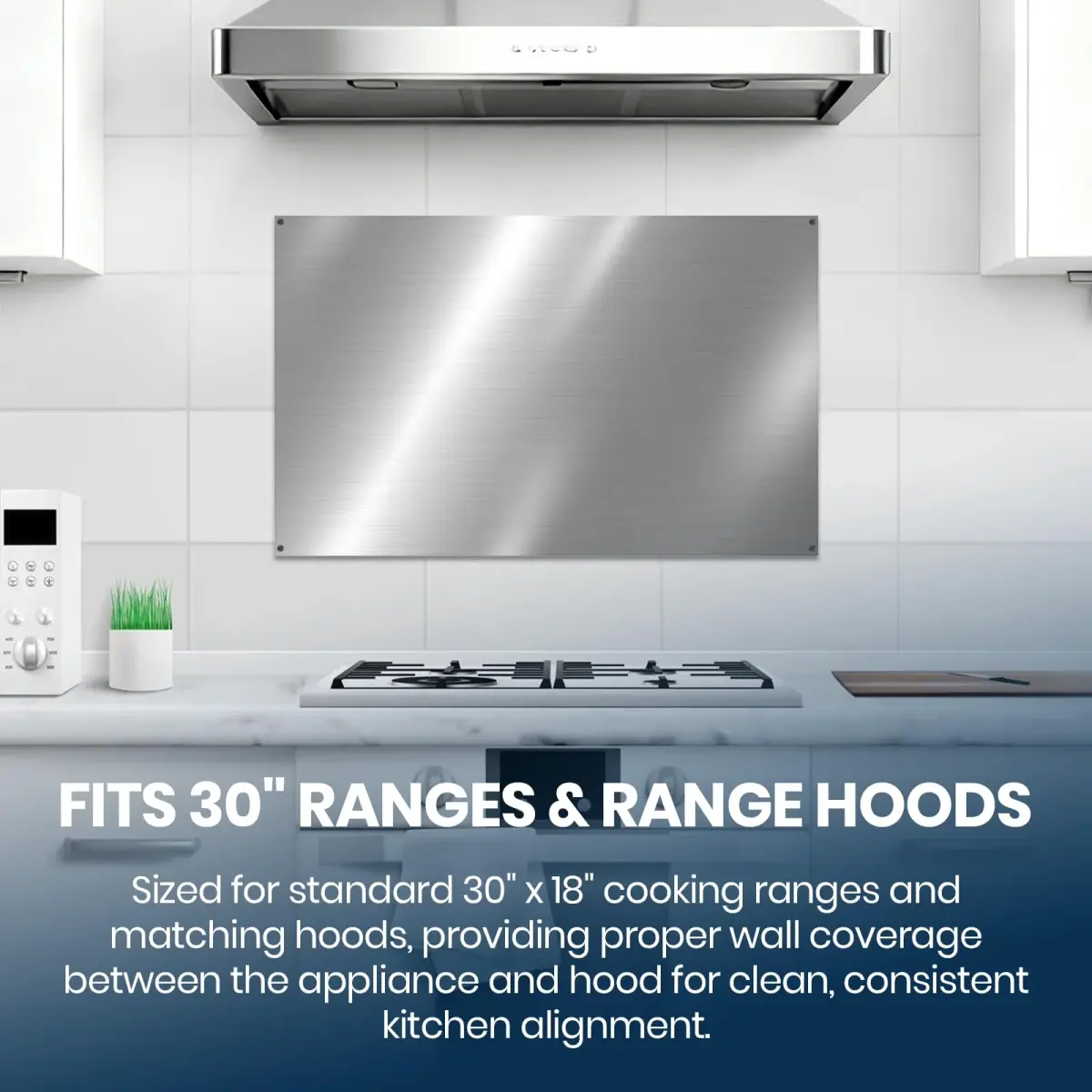 CALPALMY 24" x 30" Reversible Metal Backsplash with Matching Screws | Stainless Steel Splatter Guard for Stovetop, Easy Installation - view 4