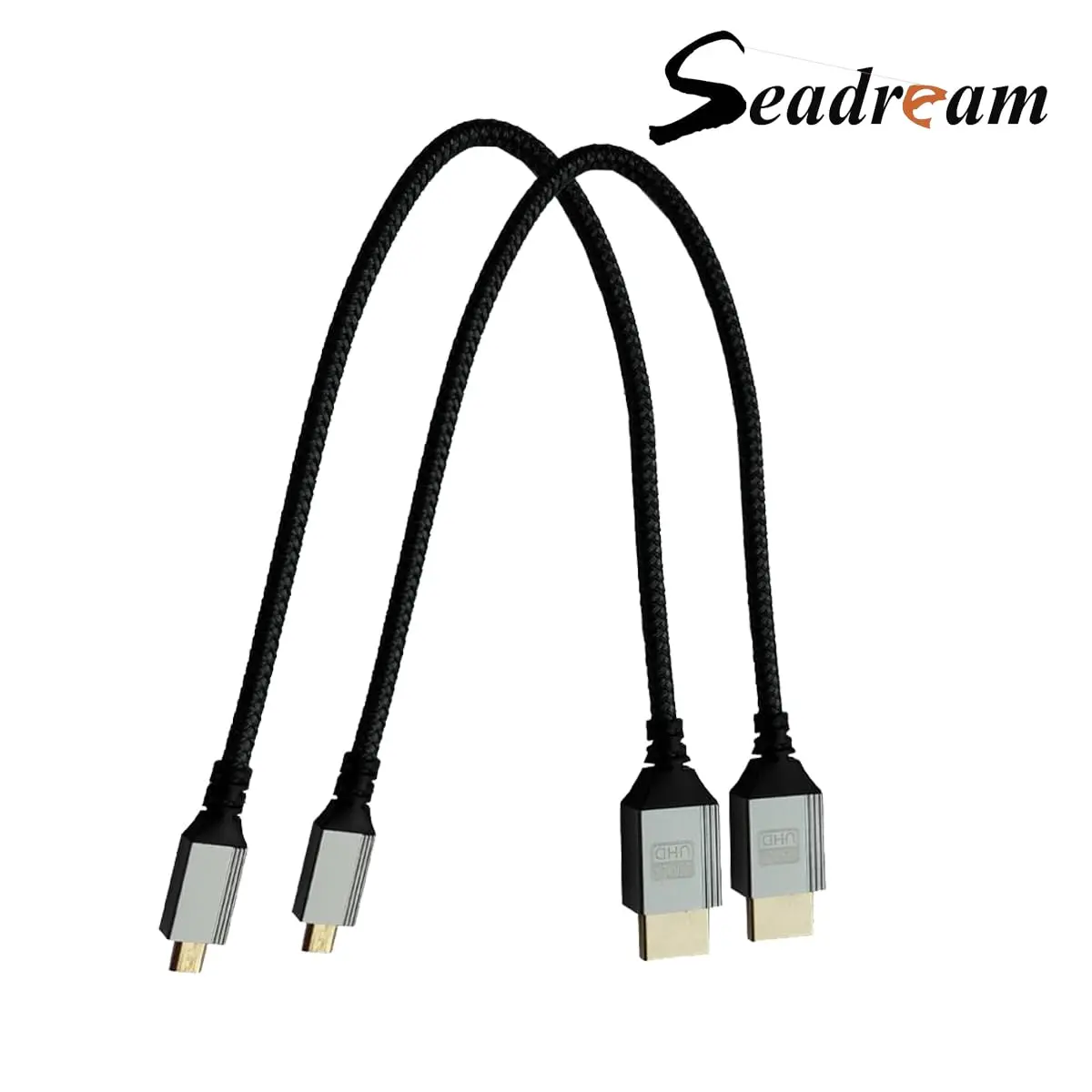 Seadream 4K Micro HDMI to HDMI Cable 30cm (1FT) 2-Pack | Braided Cord for PS5, Laptop to Monitor, Smart TV - view 6